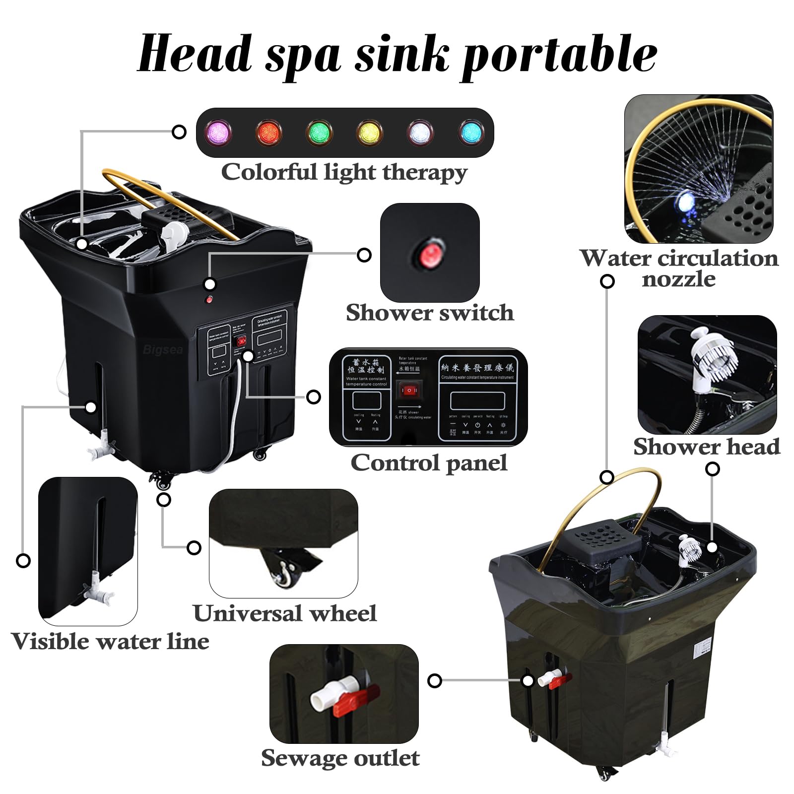 Amazon.com: Bigsea Japanese Head Spa Equipment Sink Portable with