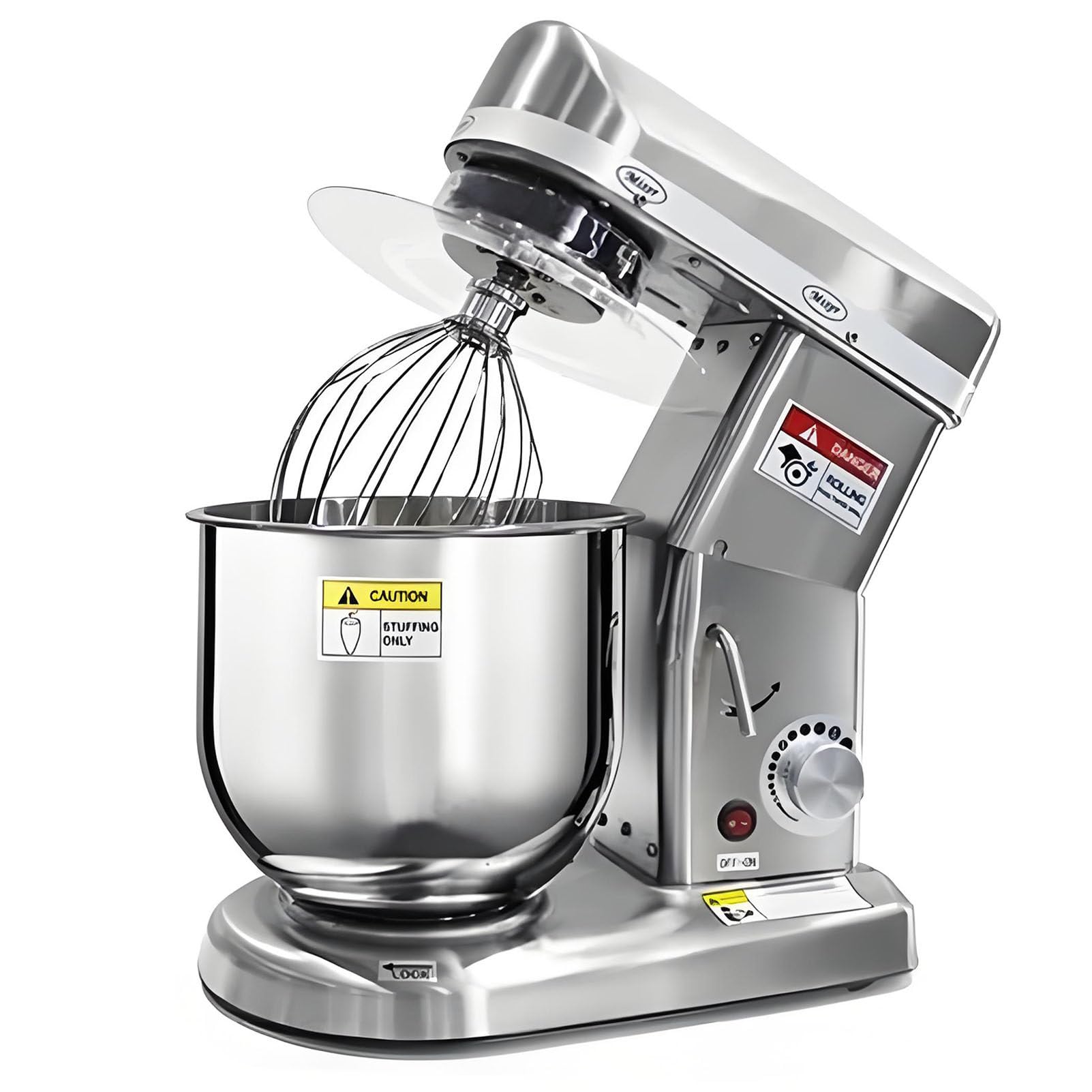 Cashwise Commercial Stand Mixer, 5L/7L/10L Food Mixer for Baking, 3 Speed Electric Kitchen Mixer For Baking With Bowl, Food Mixer for Baking Pizzeria, Cake Mixer StainlessSteel-10L