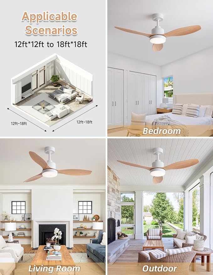 Ventilador de Techo 52 Pulgadas Con Luz 110V miniatura 6