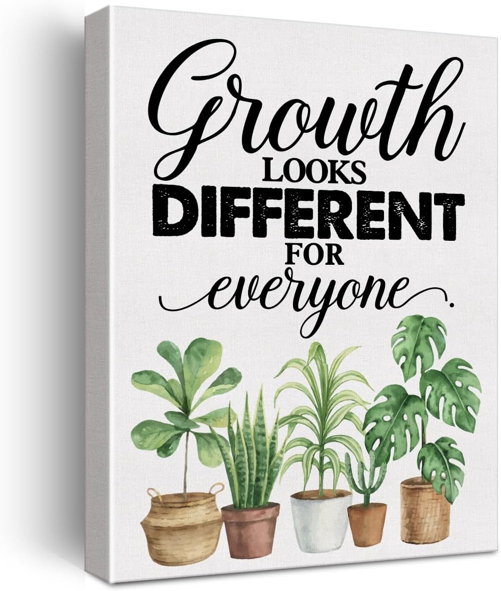 Amazon.com: Growth Mindset Wall Art Canvas Painting Print Framed Growth ...