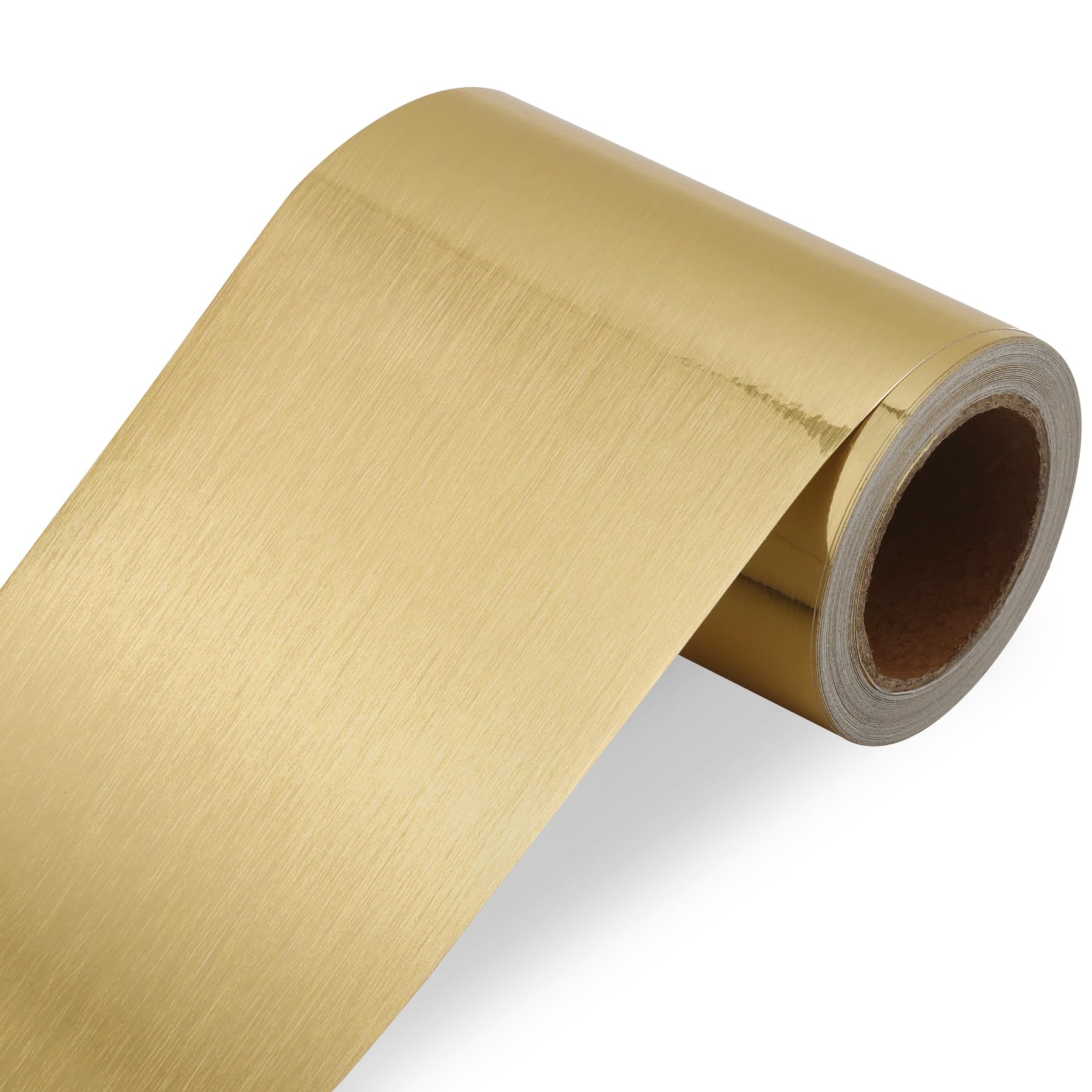 Self-Adhesive Wallpaper Border Trim - Peel And Stick Brushed Gold Mirror Frame For Kitchen, Bathroom (32.8ft X 3.9in)