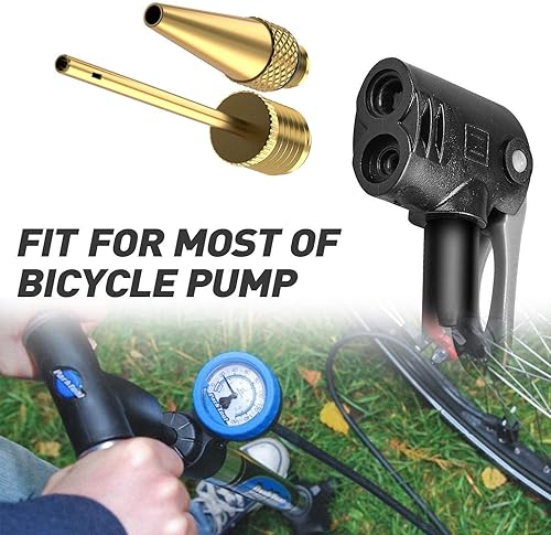 Miniatura 6 de HWYDTGS Adaptador de válvula de latón de alta calidad, adaptadores de válvula de neumático de bicicleta, aguja de bomba de bola, kit de adaptadores