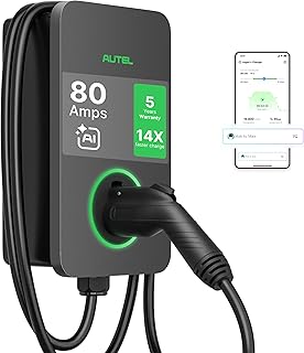 Autel MaxiCharger Electric Vehicle (EV) Charger Level 2, up to 80 Amp, Integrated APP with AI, Indoor/Outdoor, Wi-Fi/Wi-Sun Enabled, Dark Gray