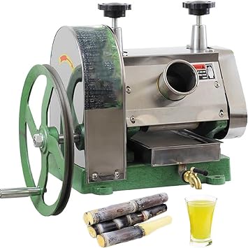 Commercial Manual Sugar Cane Juice Machine,3 Rolls Stainless Steel Sugarcane Press Juicer Grinder,Countertop Sugar Cane Juice Extractor,for Sugarcane Ginger Sweet Sorghum