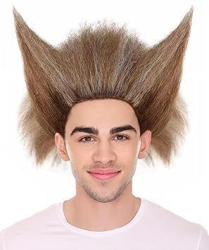 Unisex Brown Cheshire Cat Musical Costume Wig, Soft Synthetic Fibers Perfect for Theatrical Performances for Adult