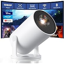 CLOKOWE Mini Projector with WiFi and Bluetooth, Built-in Apps, Smart Portable Projector with 180&deg; Rotation, Auto Keystone, Support 1080P, Compatible with HDMI/USB/TV Stick/Smartphone/Laptop