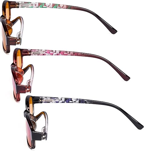 Miniatura 3 de Eyekepper Paquete de 3 lentes de bloqueo de luz azul transparentes para lectores de computadora con tinte naranja +0.00