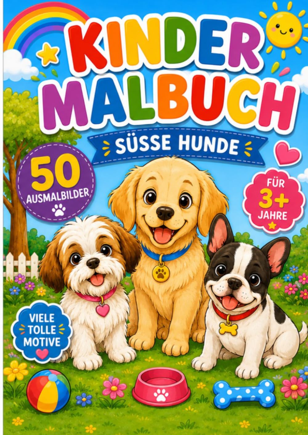 Kinder Malbuch Süsse Hunde