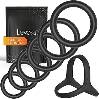 Levosa Anneaux de Pénis - Set de 7 Anneaux Péniens - Cockrings pour une Érection plus Dure et plus Longue - Utilisable comme Anneau Pénien et Testiculaire