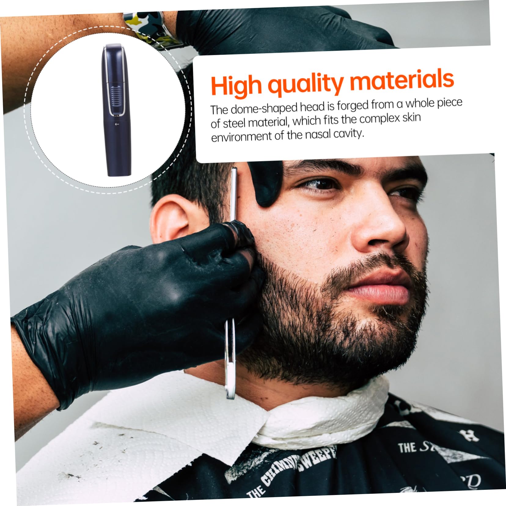 Recortador de Vello Nasal Eléctrico USB para Hombres Azul | Cabezal Lavable, Abs y Acero Inoxidable, Diseño de Cabeza Abombada, para Cejas y Brazos