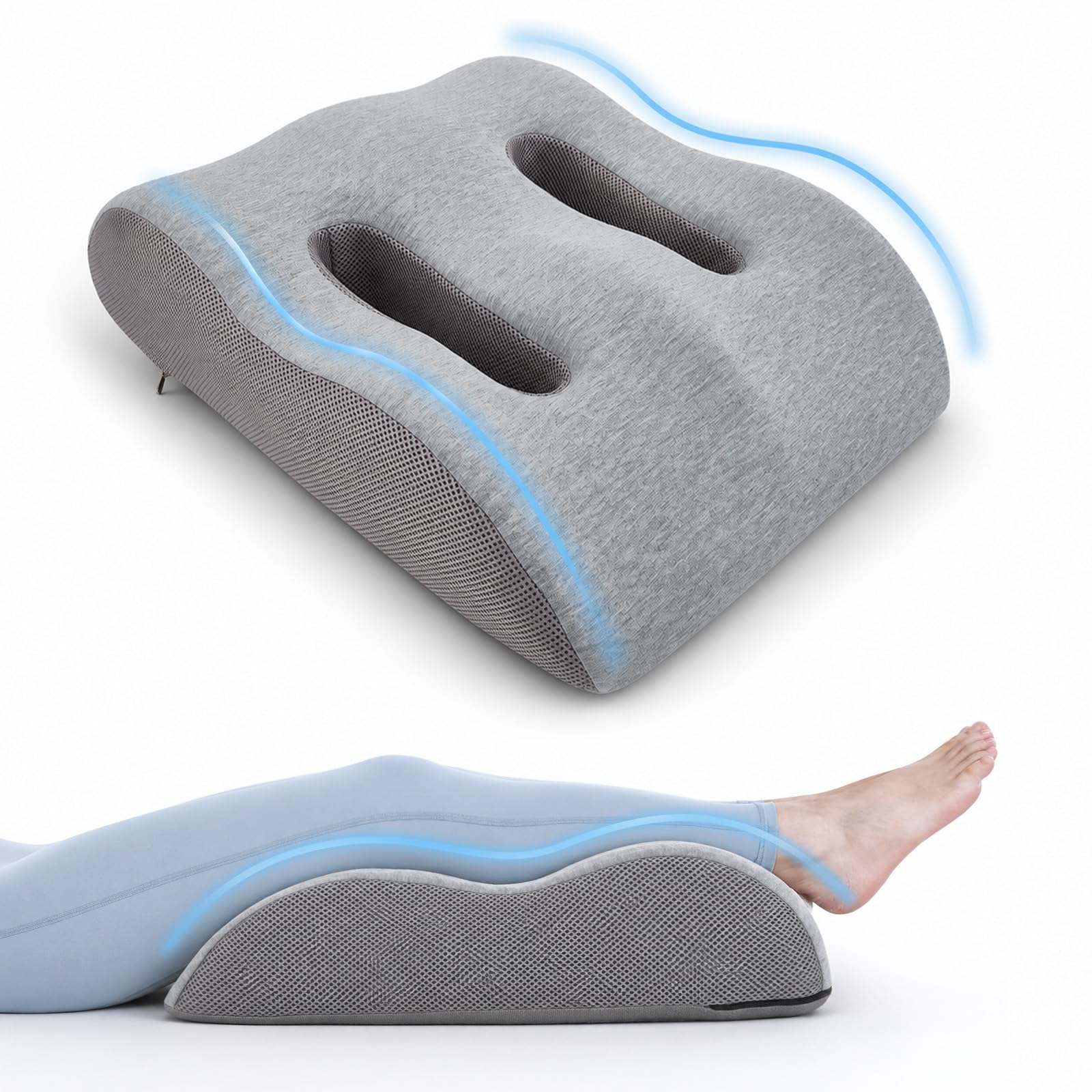 Cuscino per gambe da sollevare, cuscino di supporto per le gambe dopo operazioni, cuscino traspirante in memory foam per gambe e ginocchia, cuscino di supporto per gambe e ginocchia, cuscino di