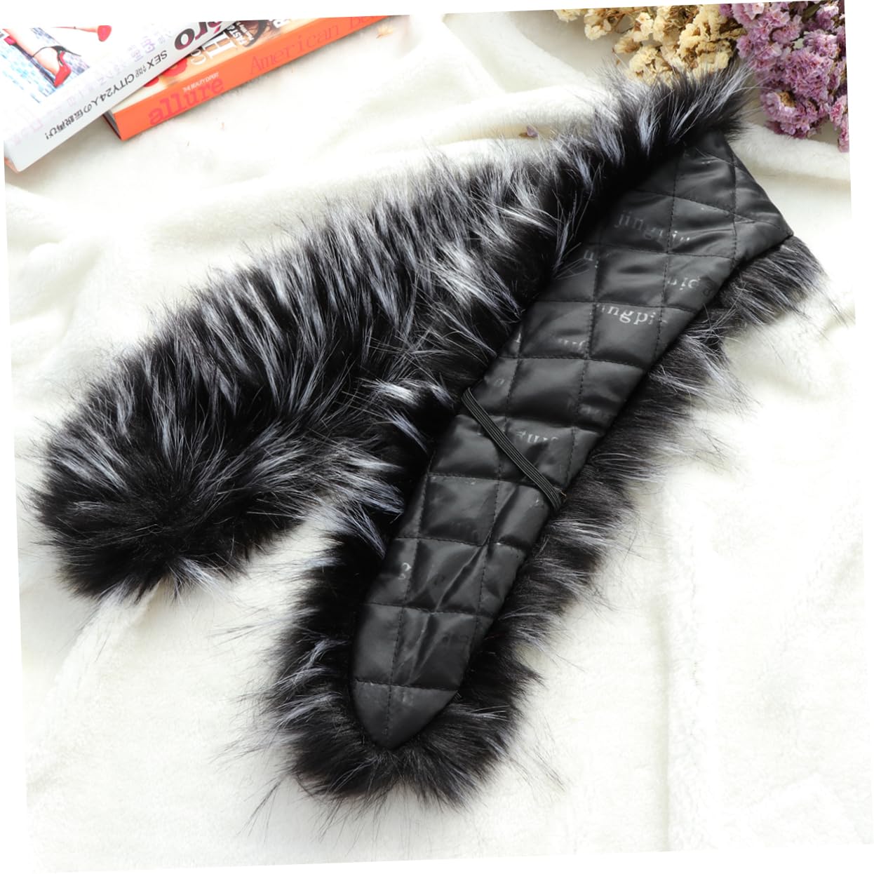 2 Piezas 82 Cálidas Bufandas Chal De Capa Con Hombros Peludos Bufandas Para Mujeres Elegantes Calentador De Cuello Chal Para Mujer Invierno De Piel Estola De Piel Black