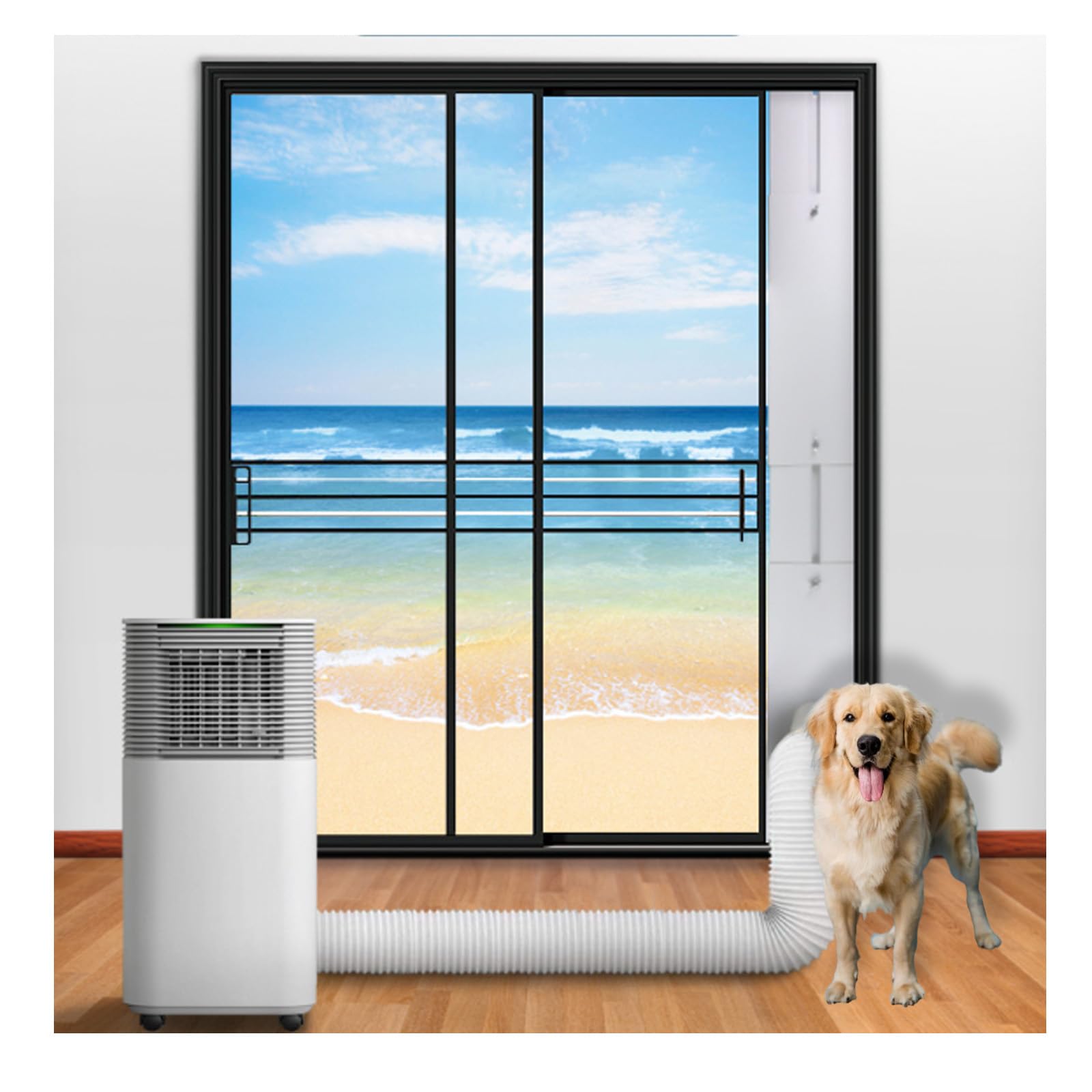 Kit de Ventilación de Ventana para Aire Acondicionado,sello de ventana para aire acondicionado,Portátil de Primera Calidad Optimizado para Paneles de PVC Deflectores de Viento Móviles