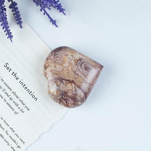 Miniatura 7 de ZAICUS Piedras de amor de cristal de jaspe roseta de 1.969 in, cristales curativos, piedras preciosas naturales de Reiki, talladas a mano, pulgar de
