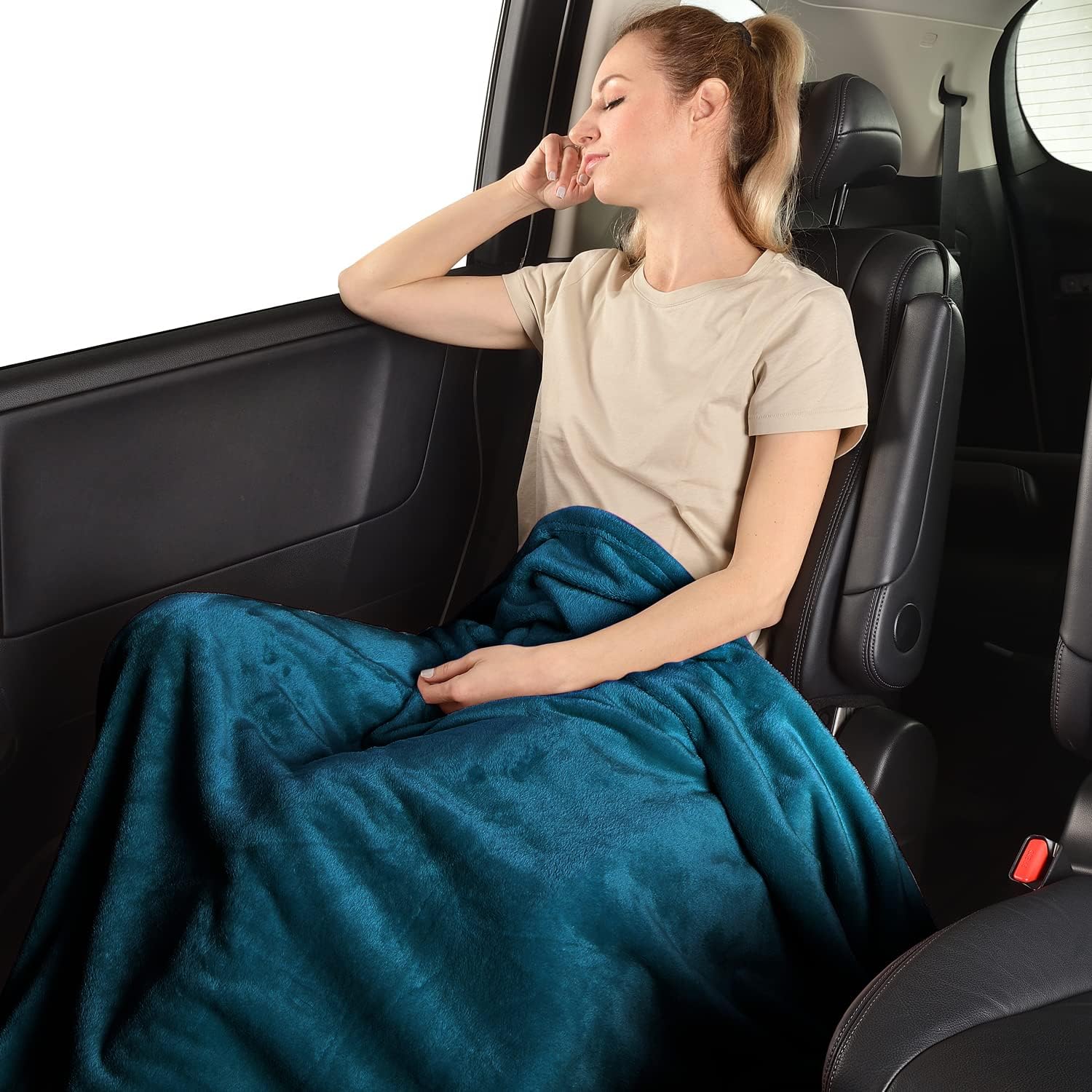 SOCHOW Flannel Fleece Blanket Throw Size, All Season Super Soft Cozy Blanket for Bed or Couch, Blue Coral, 50x60 inches - Image 4