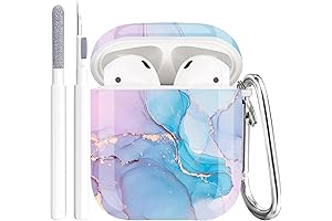 Elegant AirPod Case: Marble Dream with Keychain