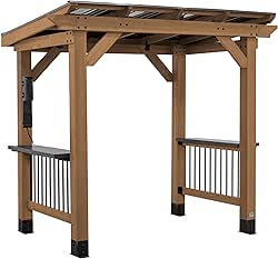 Backyard Discovery Saxony 8' x 5' Cedar Wood BBQ Grill