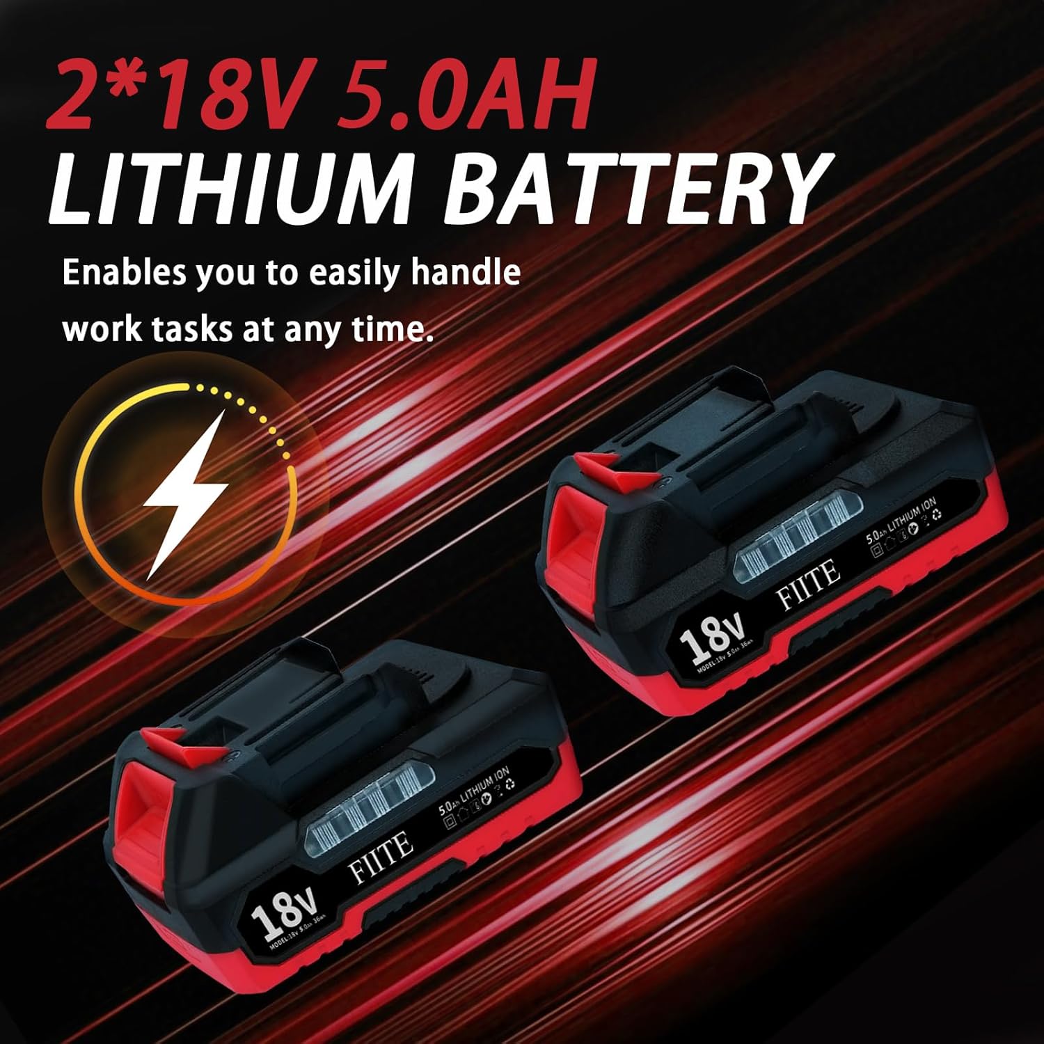 Electric Leaf Blower Cordless with 2 5.0Ah Battery and Charger, 6 Speed Mode 600CFM Patio Tools,18V Battery Powered Lightweight Leaf Cleaner Handheld Blowers for Lawn Care, Dust, Leaves, Yard