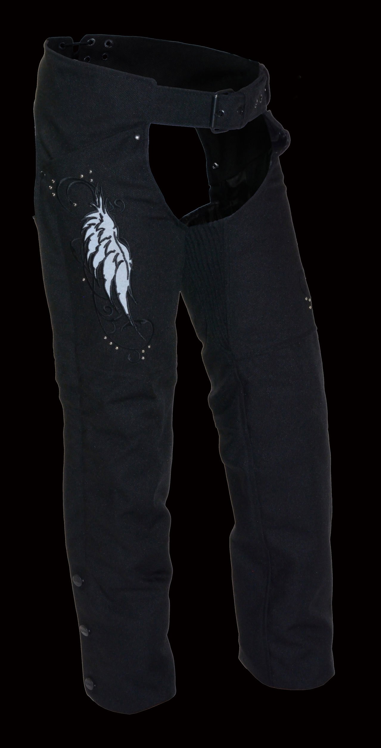 Milwaukee Leather Men's Gun Holster Leather Chap w/Thigh Pockets (Black, 2X)