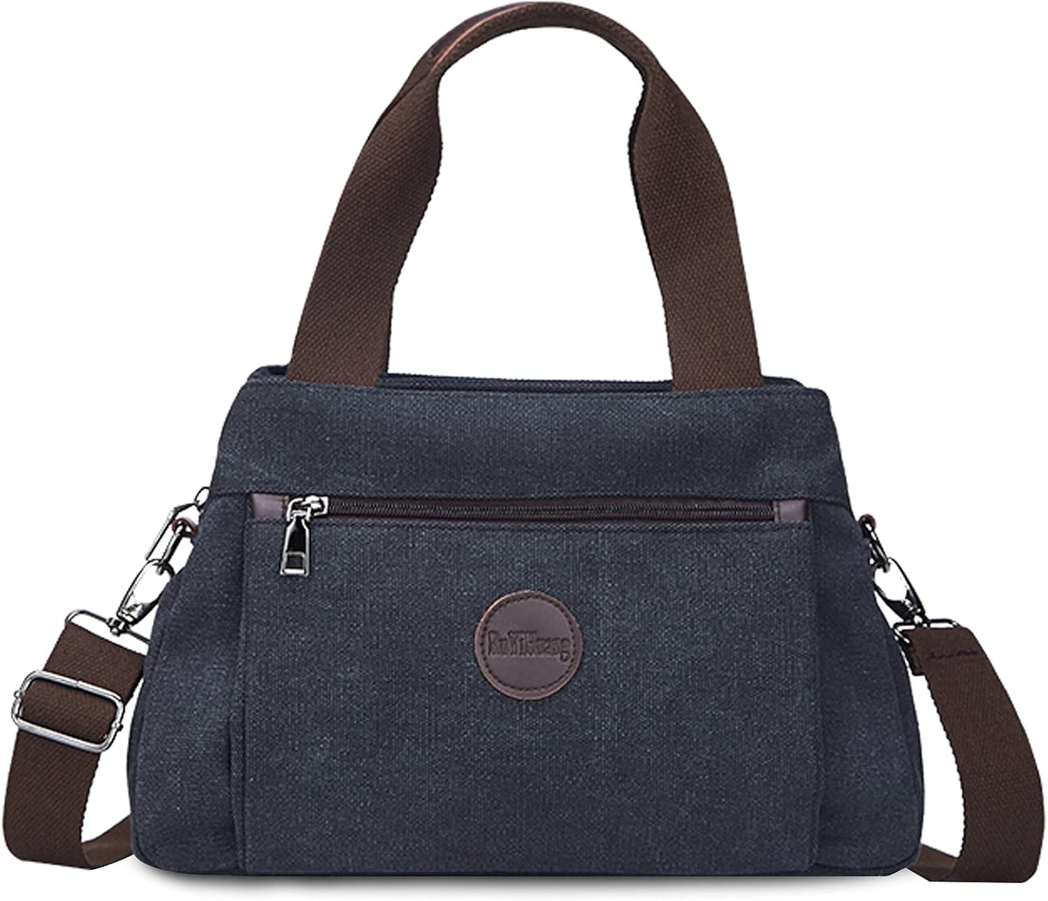 FANDARE Vintage Canvas Schoudertas Dames - Werktas 10,5 Inch Tablet Grijs Large