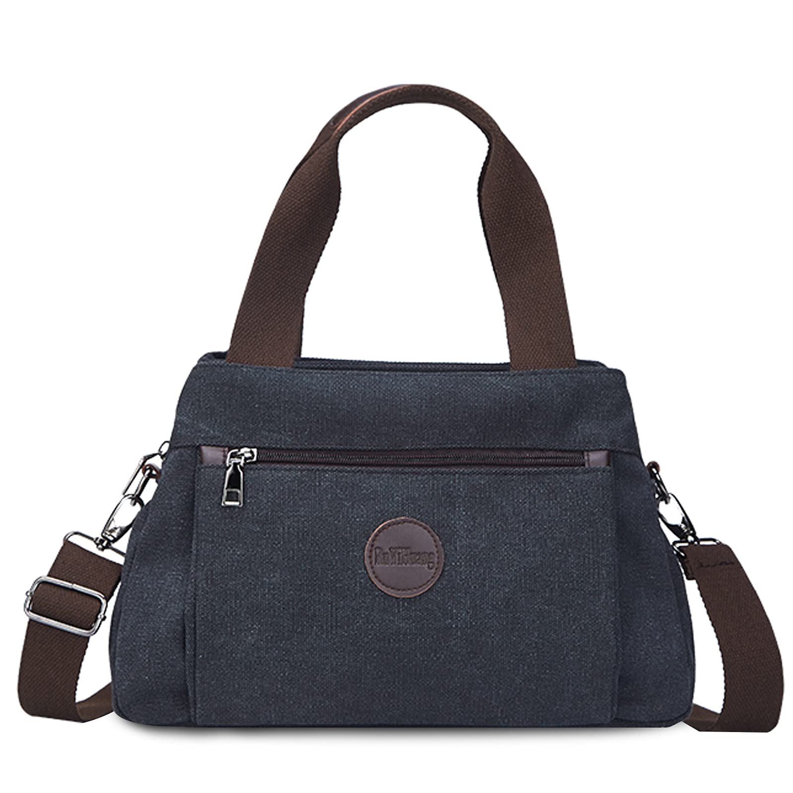 FANDARE Donna Borsa Tracolla Tela Borsa a Mano Borsa Spalla Borse e Messenger per 10.5 Pollice Tablet Borse Tote da donna Grande Shopping Viaggio Partito Work Pochette Crossbody Bag Black