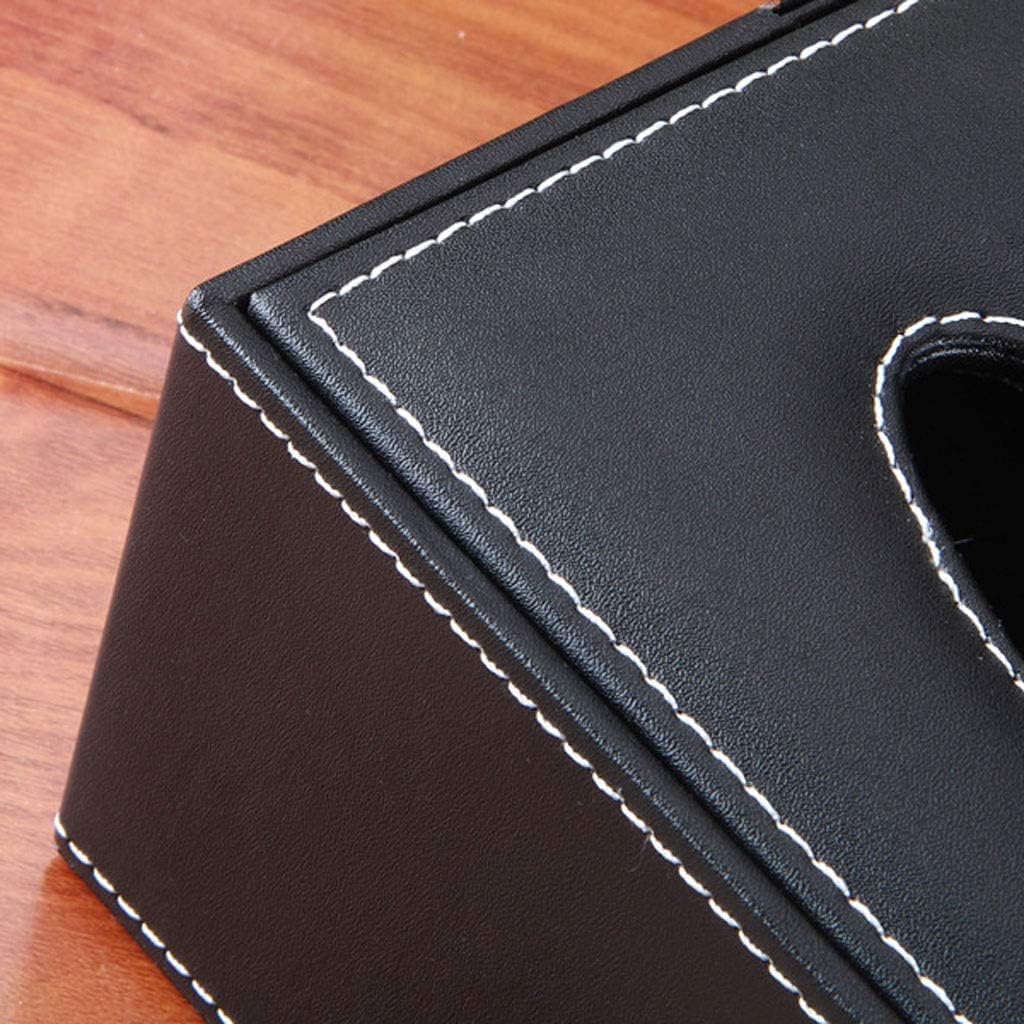 Tissue Box Cover Holder Multi-Purpose Tissue Box Home Living Room Desktop Remote Control Storage Box Leather Paper Box Napkin Box Toilet Paper Holder Case Dispenser (Color : E)
