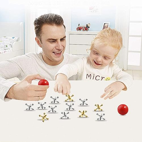 Miniatura 4 de Neo LOONS - Juego de 3 juegos de gatos y bolas de metal retro, 3 bolas de goma rojas y 30 gatos de metal dorado y plateado, juego clásico de gatos