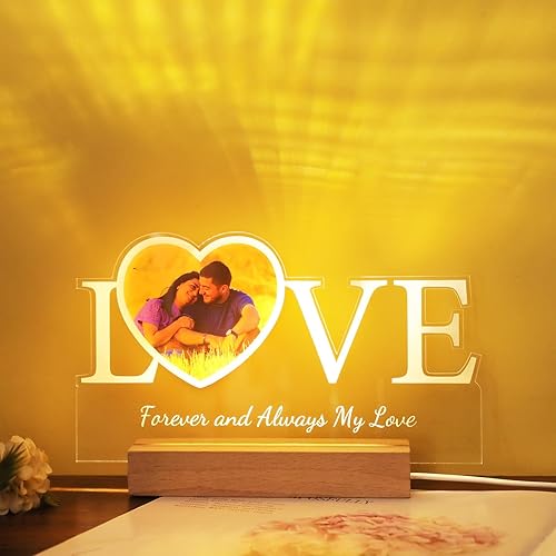 Miniatura 3 de Placa de fotos acrílica personalizada, marco de fotos personalizado regalo para novio, novia, mamá, papá, mejor amigo, regalo personalizado para el