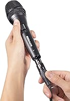 Vista 4 de Micrófono de karaoke de mano dinámico vocal con cable y estuche de transporte (RM82B)