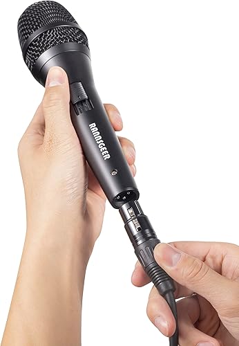 Miniatura 4 de Micrófono de karaoke de mano dinámico vocal con cable y estuche de transporte (RM82B)