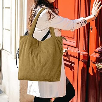 Auliuse Cord Tote Bag grote dames schoudertas, corduroy shopper tas dames handtas, modieuze schoudertas tote voor dagelijks kantoor school reizen winkelen, zwart Auliuse Cord Tote Bag grote dames schoudertas, corduroy shopper tas dames handtas, modieuze schoudertas tote voor dagelijks kantoor school reizen winkelen, zwart