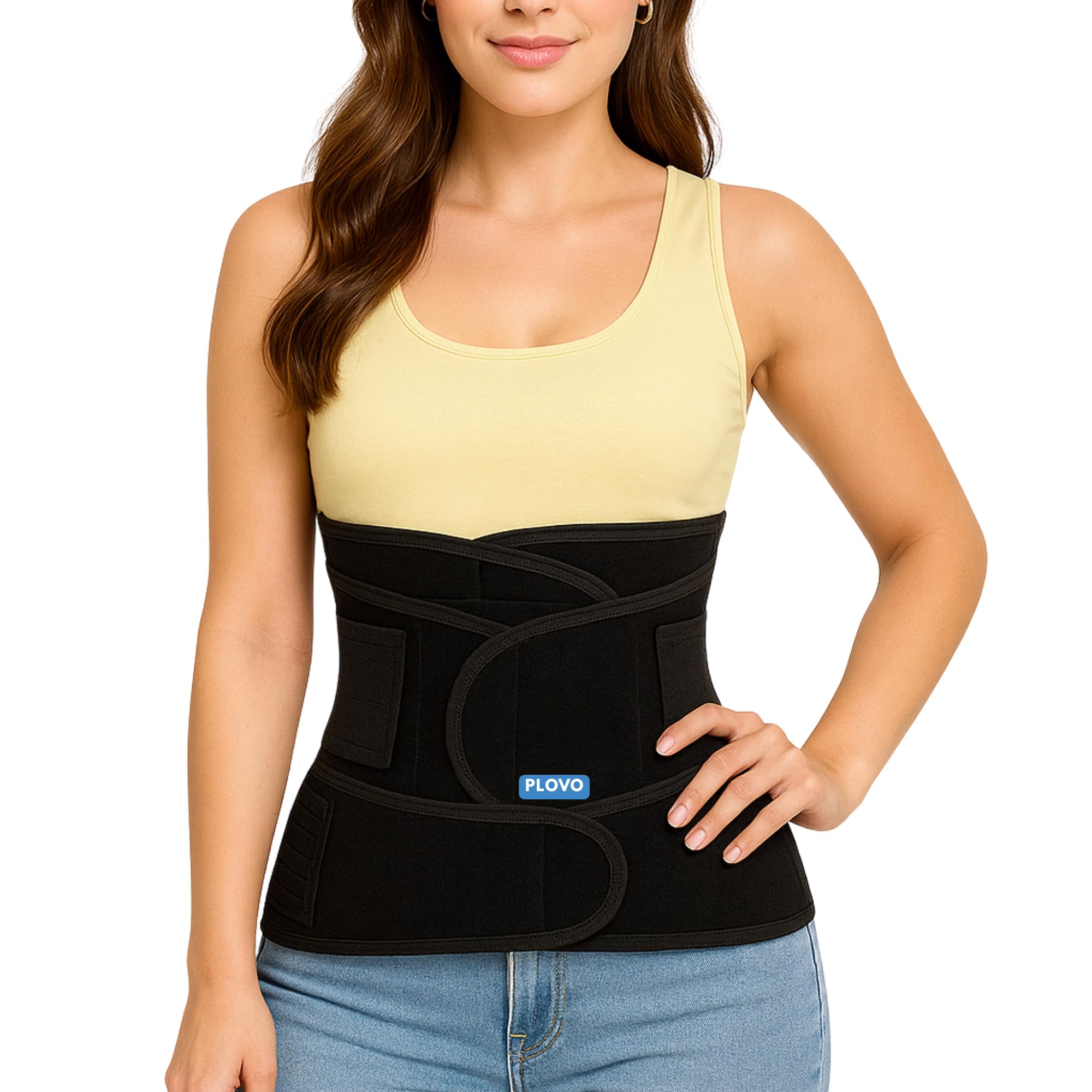 3 in 1 Postpartum Abdominal Support belt Belly Wrap Waist/Pelvis Belt Body Shaper Post natal (Free size) (Fit from 30 Inch to 46 Inches of waist), Cotton Blend