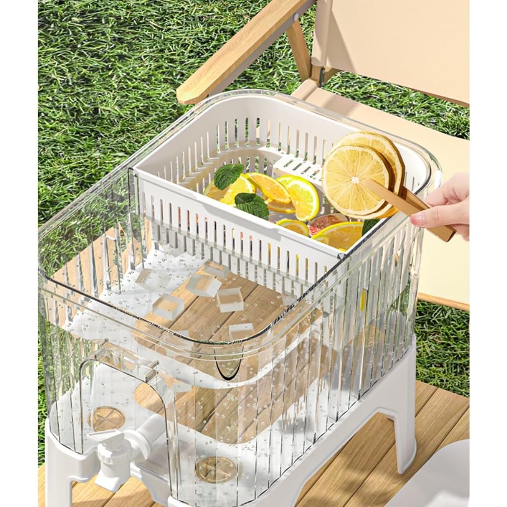 dispenser acqua Dispenser for bevande ghiacciate con secchiello for succhi di frutta, bevande for frigorifero, secchiello for acqua fredda, for feste in casa filtrata(8L)