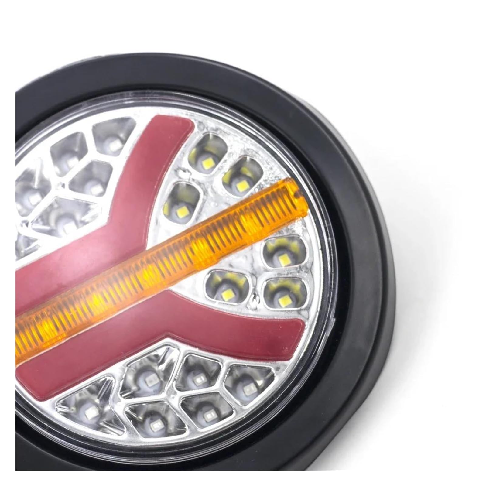 Genérico Faros Antiniebla 2 luces LED redondas 12 V y 24 para remolque camión freno intermitentes selladas e impermeables