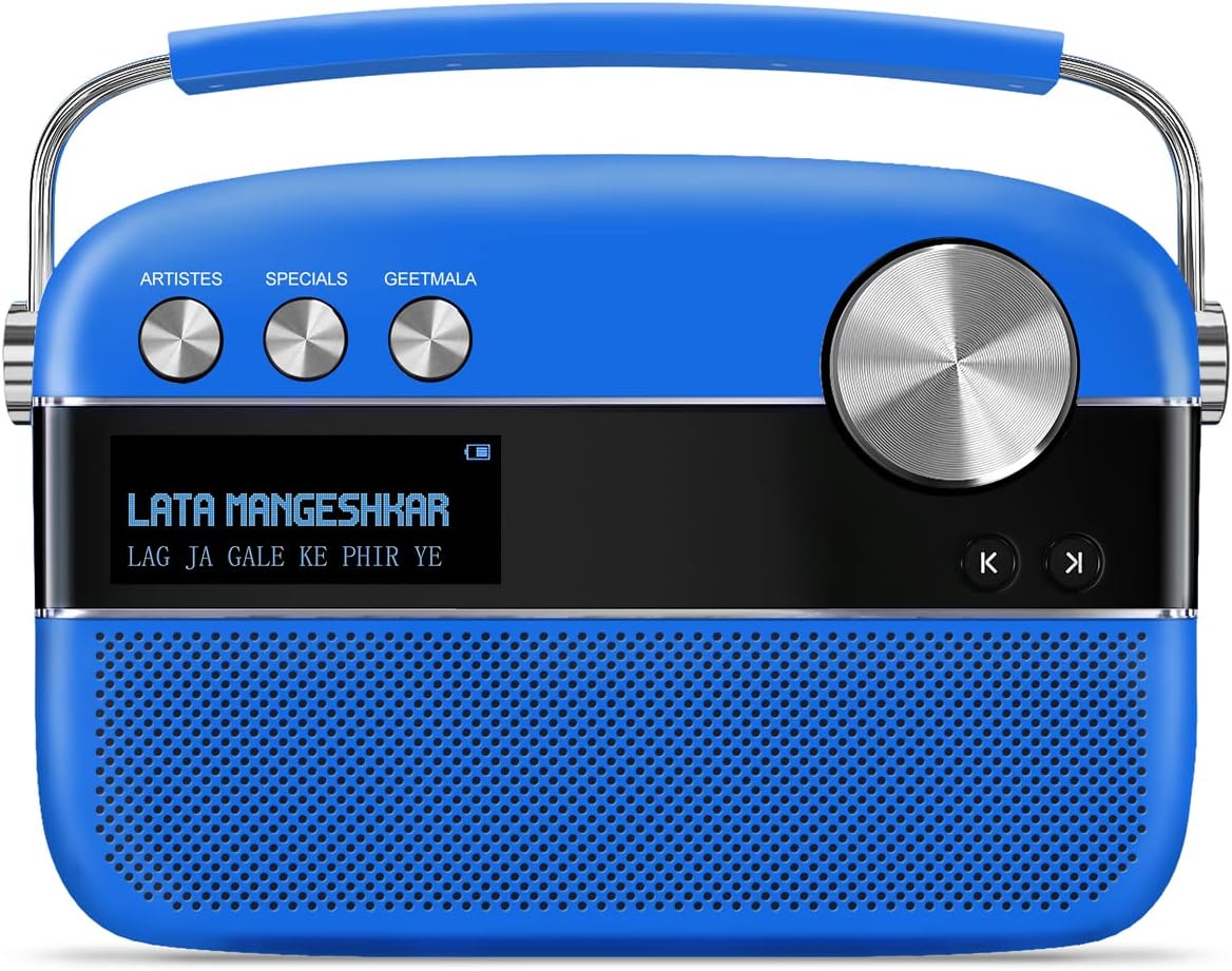 Saregama Premium Hindi - Portable Music Player with 5000 Preloaded Songs, FM/BT/AUX (Cobalt Blue)