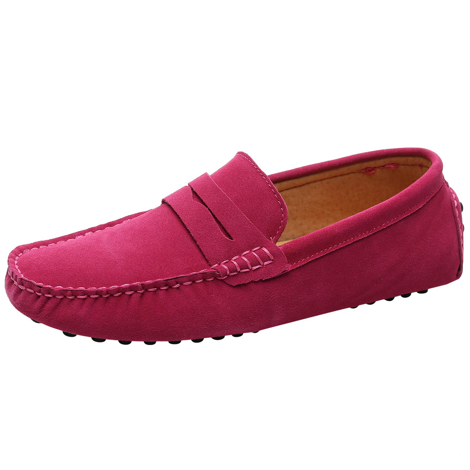 ANUFER Men's Suede Leather Penny Loafers Comfort Driving Shoes Moccasin Slippers