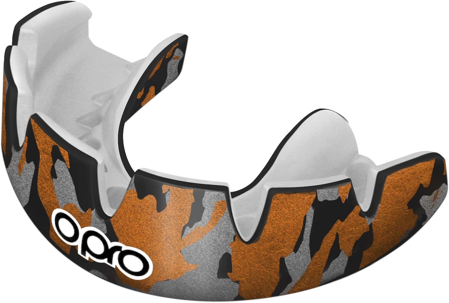 OPRO Power-Fit Ultimate Level Adult and Youth Sports Mouthguard with Case, Gum Shield for Boxing, Rugby, Hockey, Lacrosse, MMA, and Other Contact and Combat Sports (Adult, Camo Black/Orange/Silver) : Sports & Outdoors