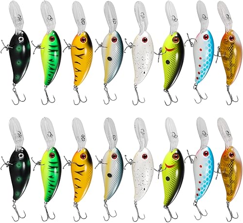 Miniatura 10 de Señuelos de pesca poco profundos buceo profundo Swimbait Crankbait Pesca Bamboleo Multi articulado cebos duros para lubina, trucha, agua dulce