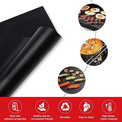 Miniatura 4 de RENOOK Revestimientos gruesos y resistentes para la parte inferior del horno, juego de 3 alfombrillas antiadherentes para horno, 16.5 x 23 pulgadas,