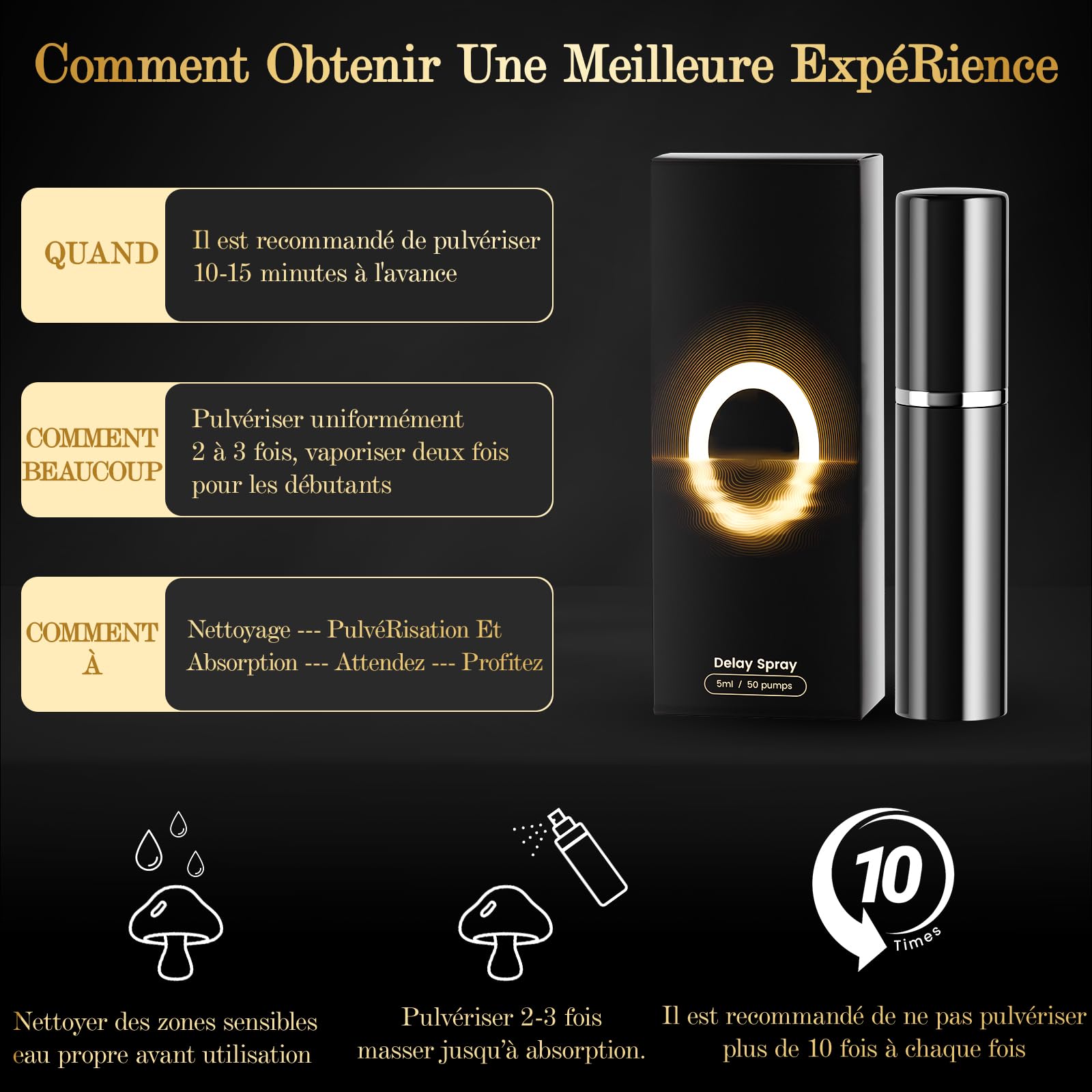 Spray Retardant pour Homme – Absorption Rapide, Sans Odeur, Utilisation Simple pour un Meilleur Contrôle, Prolonge Efficacement Le Temps Des Hommes Et Augmente Le Confort, 5 ml