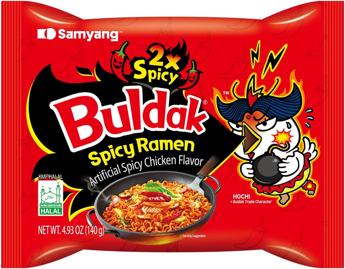 "Samyang Hot Chicken Ramen 2X Spicy Noodles, 140 grams"