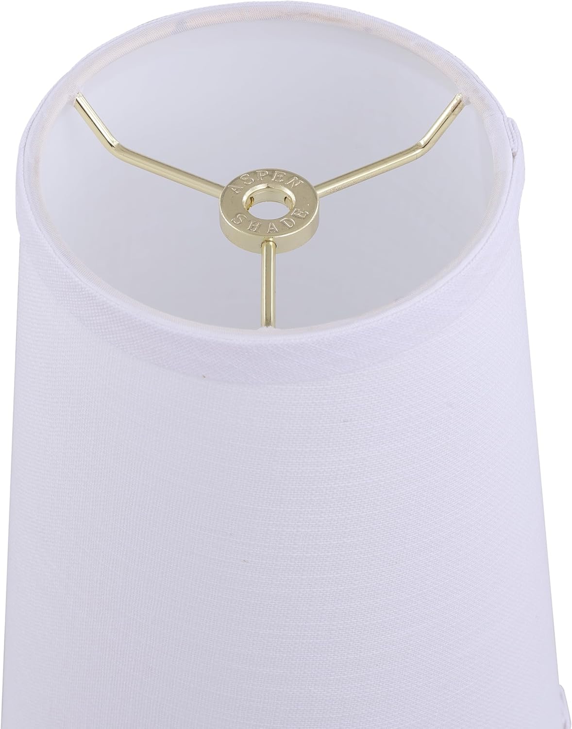 Aspen Creative 32220 Transitional Hardback Empire Shape Spider Fitter Lamp Shade in White Linen Fabric, 4-3/4" Top x 6-3/4" Bottom x 10" Slant