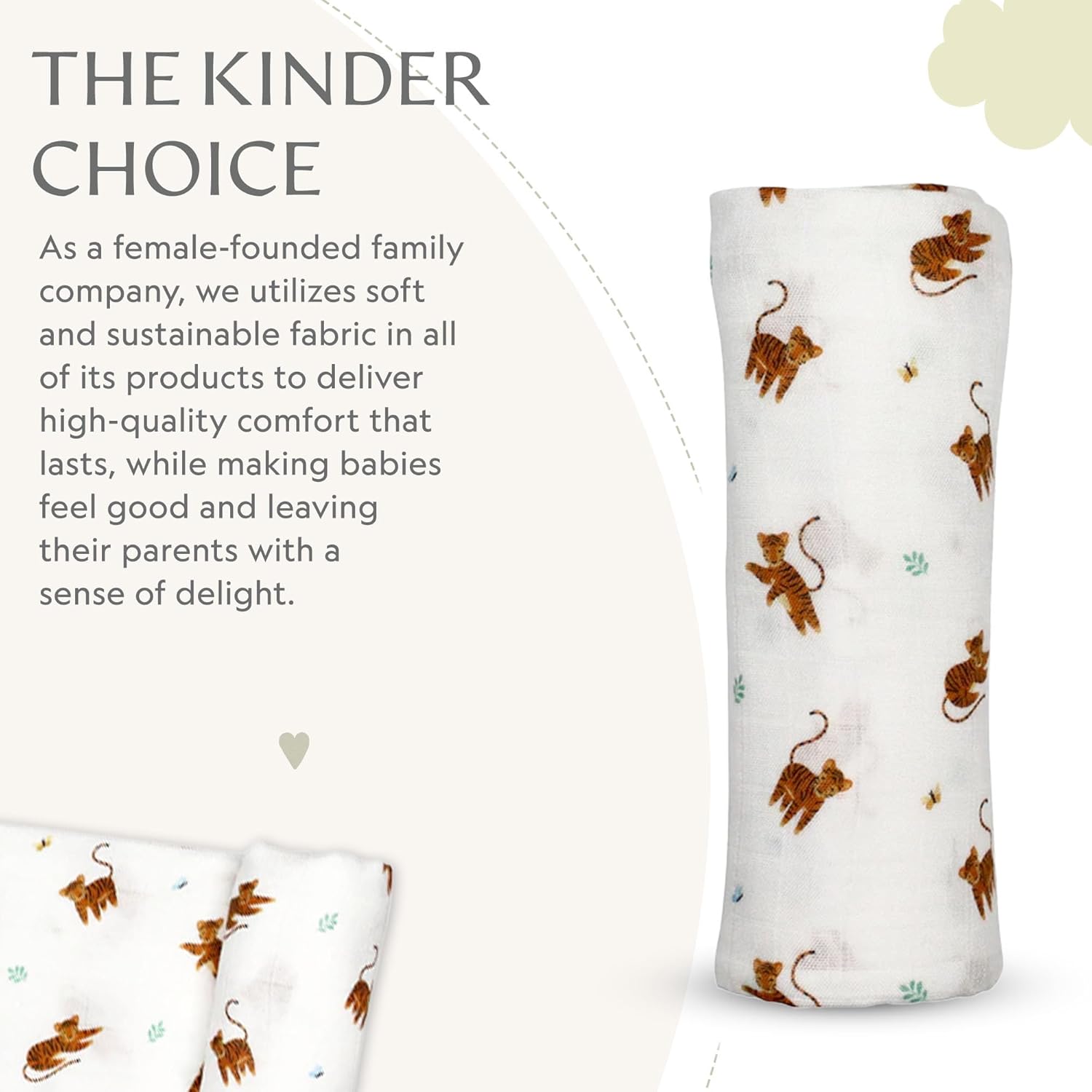 Muslin Baby Swaddle - Breathable Receiving Blankets for Newborn Baby, 70% Viscose derived from Bamboo, 30% Spandex, Imported