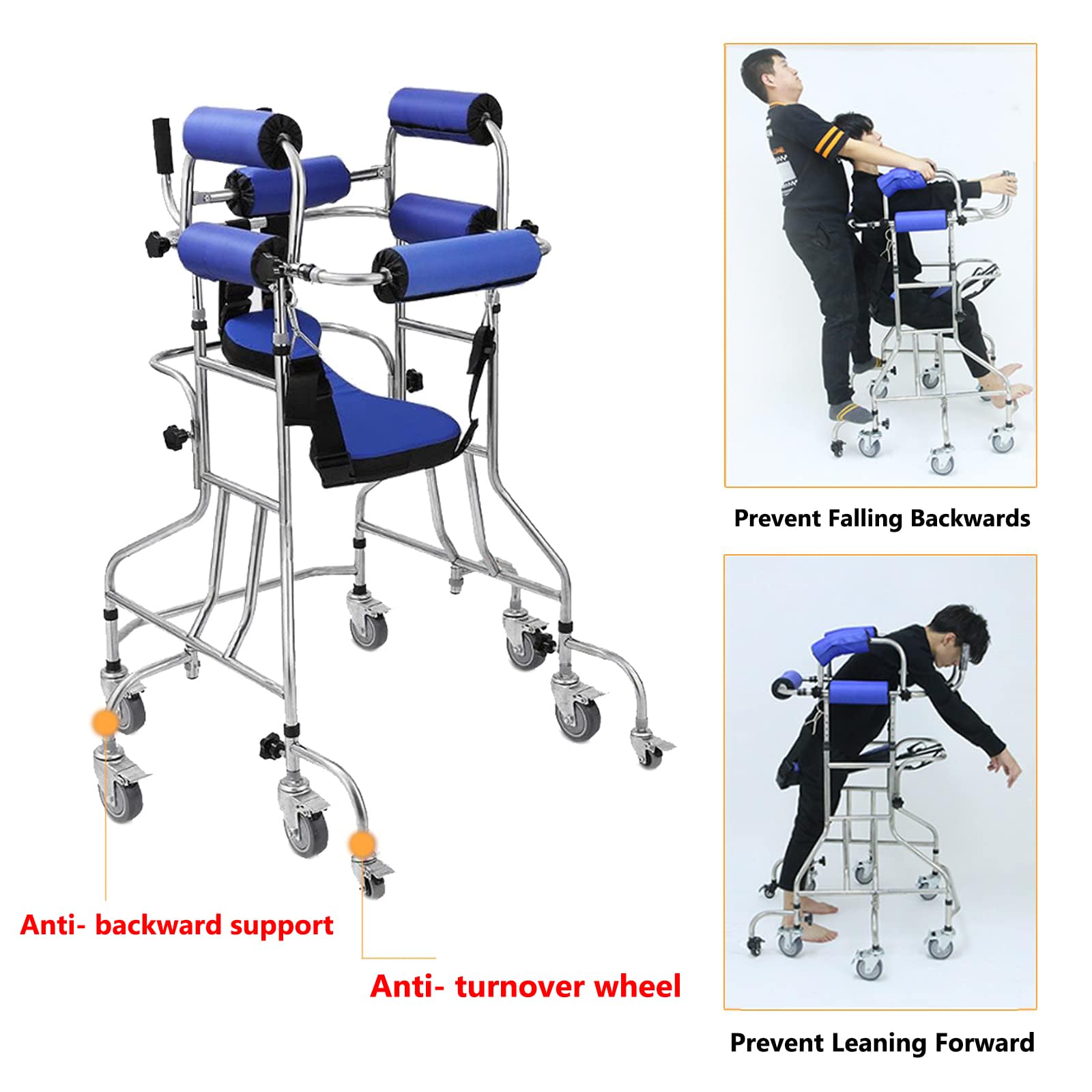 Walker Personas Mayores, Andador Plegable con Aluminio para Ancianos,Marco pie Rehabilitación Hemiplejía, Personas con Movilidad Reducida o rehabilitación. Ajuste preciso, 8 Ruedas