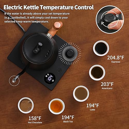 Miniatura 5 de Water Kettle Electric,Gooseneck Electric Kettle with 50pcs Coffee Filter,±1℉ Temperature Control, Fast Heating, Stainless Steel Interior, Ideal for