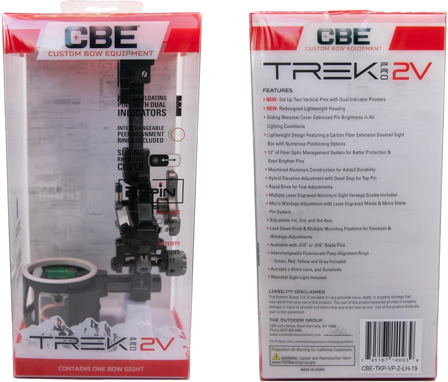 CBE Trek Pro, Vertical Pin, 2 Pin, 019, LH