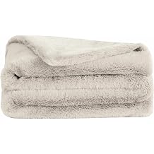 UnHide Lil  Pet Marsh   Faux Fur Pet Blanket   Extra Soft, Lightweight, Washable Dog Blanket   Comfort and Protection for Couch, Crate, or Bed   Snow White 34 x 44