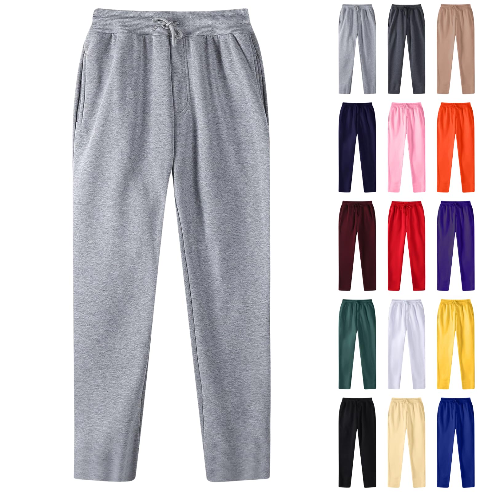 Baggy Sweatpants for Men Lightweight Fleece Jogger Sweatpants Drawstring Waist Lounge Pants with Pockets