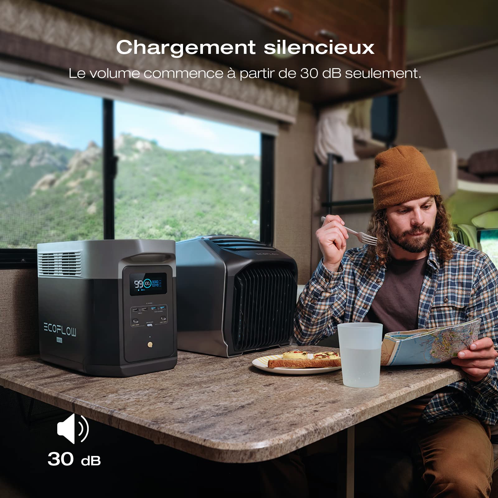 Station électrique portable EcoFlow DELTA 2 Max, capacité 2048Wh, batterie LFP, recharge rapide, seuls quelques petits défauts dans l'emballage, le produit n'a pas été utilisé(Reconditionné)