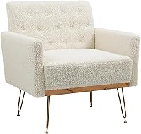 Vista 11 de Olela Silla decorativa con brazo para sala de estar, sillón moderno de terciopelo, sofá individual, acogedora silla auxiliar tapizada para lectura
